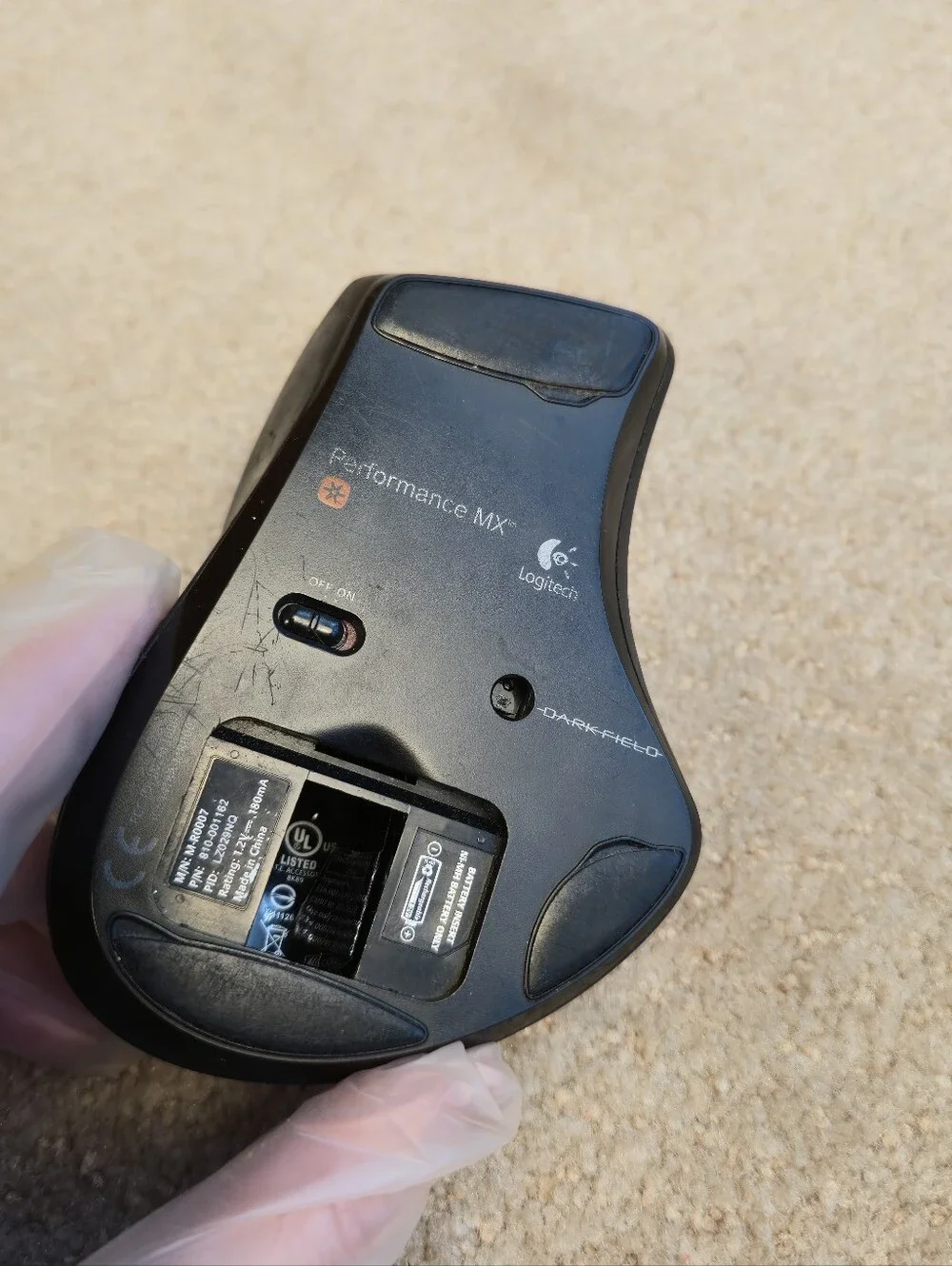 Logitech Performance MX M-R0007 Darkfield Black Wireless Mouse NO USB Dongle